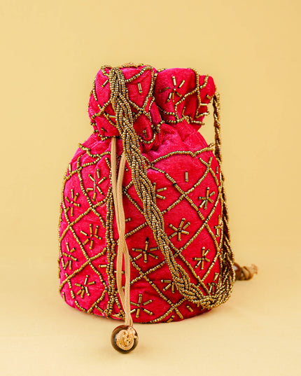 Potli Bag with Chamki Work - 8 inch - WBG2008