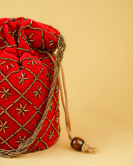 Potli Bag with Chamki Work - 8 inch - WBG2008