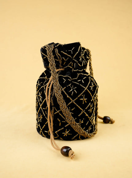 Potli Bag with Chamki Work - 8 inch - WBG2008