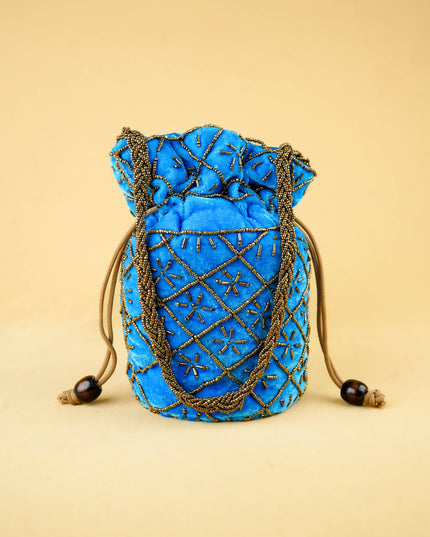 Potli Bag with Chamki Work - 8 inch - WBG2008