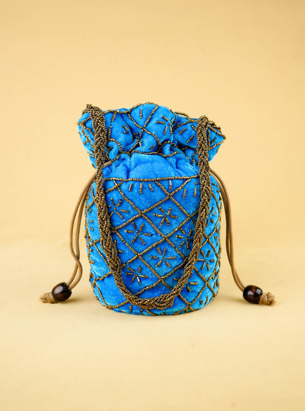 Potli Bag with Chamki Work - 8 inch - WBG2008