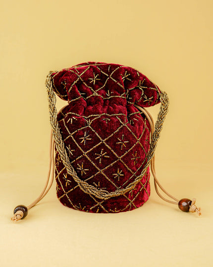 Potli Bag with Chamki Work - 8 inch - WBG2008