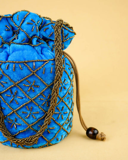 Potli Bag with Chamki Work - 8 inch - WBG2008
