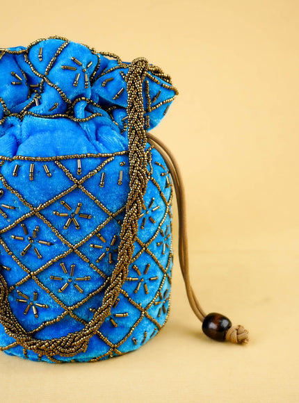 Potli Bag with Chamki Work - 8 inch - WBG2008