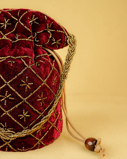 Potli Bag with Chamki Work - 8 inch - WBG2008