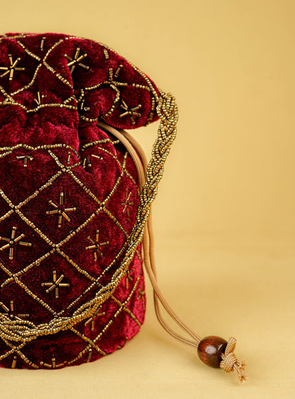 Potli Bag with Chamki Work - 8 inch - WBG2008