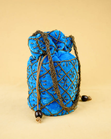 Potli Bag with Chamki Work - 8 inch - WBG2008