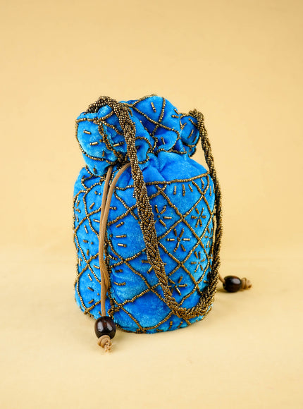 Potli Bag with Chamki Work - 8 inch - WBG2008