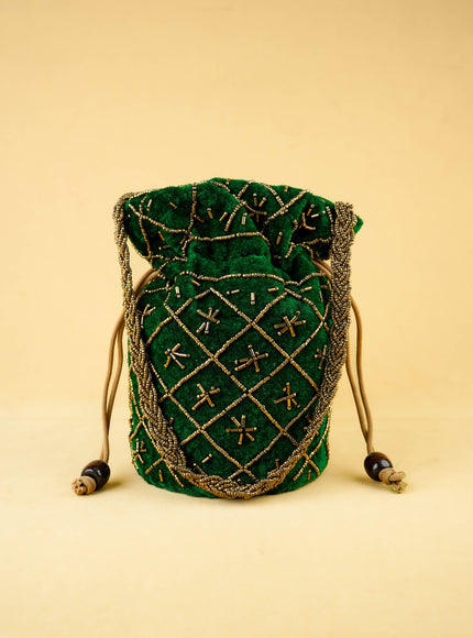 Potli Bag with Chamki Work - 8 inch - WBG2008