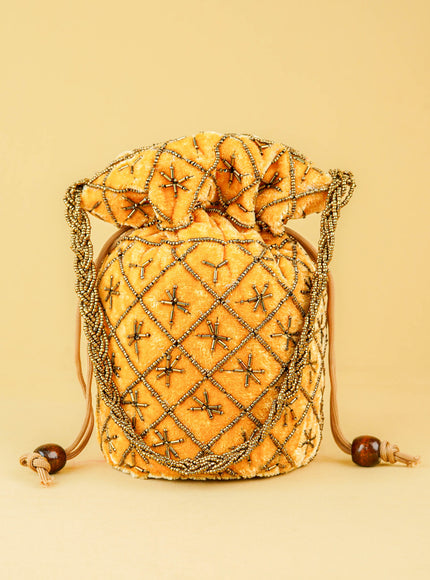 Potli Bag with Chamki Work - 8 inch - WBG2008