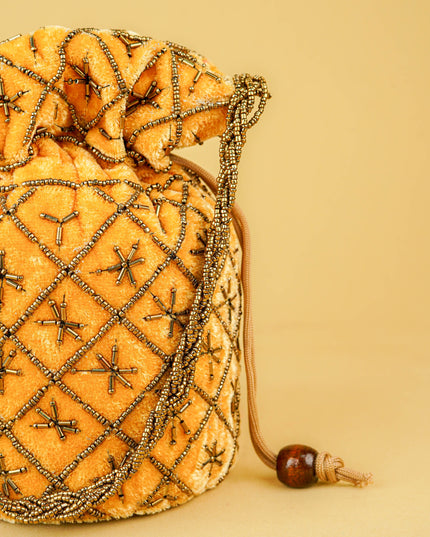 Potli Bag with Chamki Work - 8 inch - WBG2008