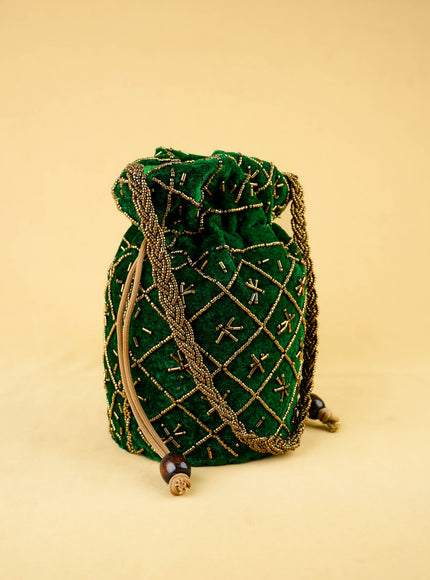 Potli Bag with Chamki Work - 8 inch - WBG2008