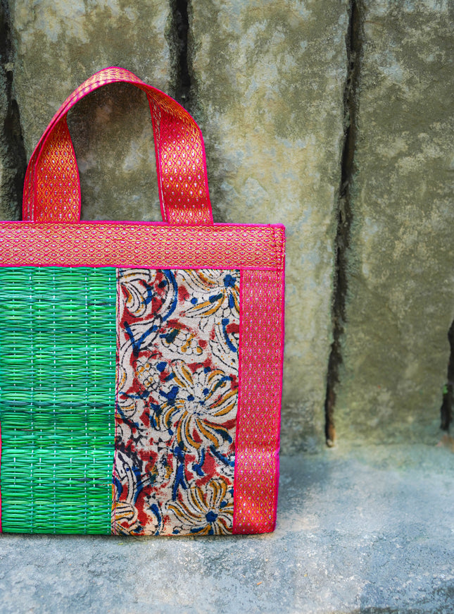 Kalamkari Korai Handbag - 8X8 inch - WBG2021