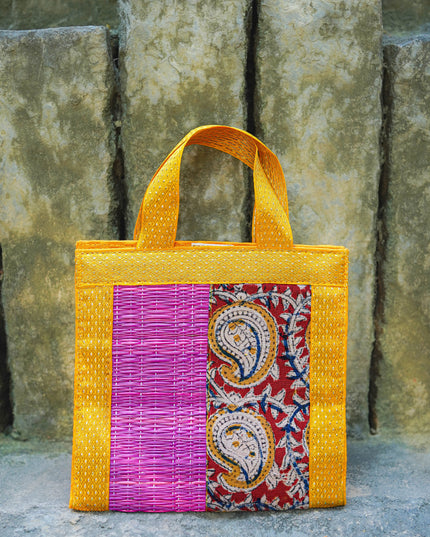 Kalamkari Korai Handbag - 8X8 inch - WBG2021