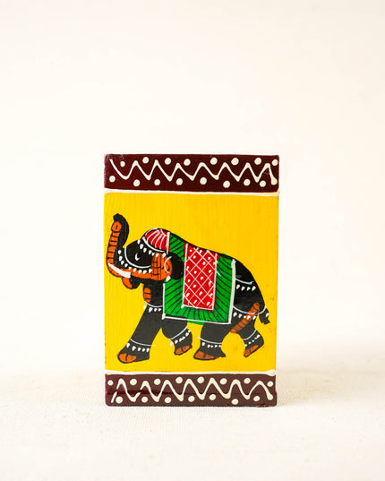 Wooden Handpainted Elephant Pen Stand - WBG2047