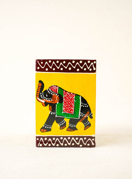 Wooden Handpainted Elephant Pen Stand - WBG2047