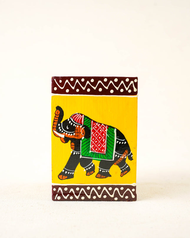 Wooden Handpainted Elephant Pen Stand - WBG2047