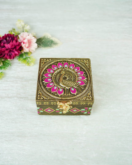 Jewel Box with Peacock Design - 4 inch - WBG2055