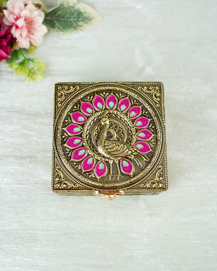 Jewel Box with Peacock Design - 4 inch - WBG2055