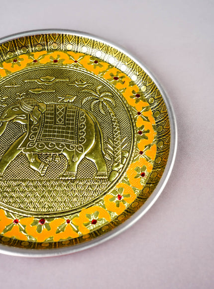 Meenakari Plate - Elephant Design - 8 inch - WBG2059-2