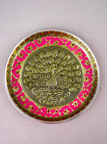 Meenakari Plate - Peacock Design - 8 inch - WBG2059-3