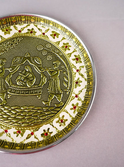 Meenakari Plate - Dholi Design - 8 inch - WBG2059-4