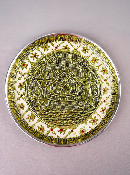 Meenakari Plate - Dholi Design - 8 inch - WBG2059-4