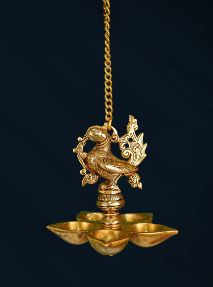 Brass Hanging Annapakshi Five-Face Diya - WL0057