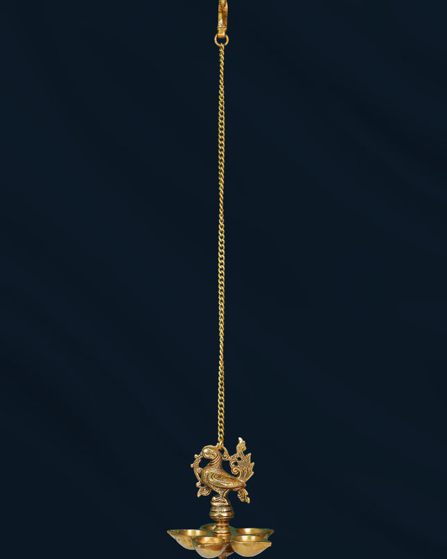 Brass Hanging Annapakshi Five-Face Diya - WL0057