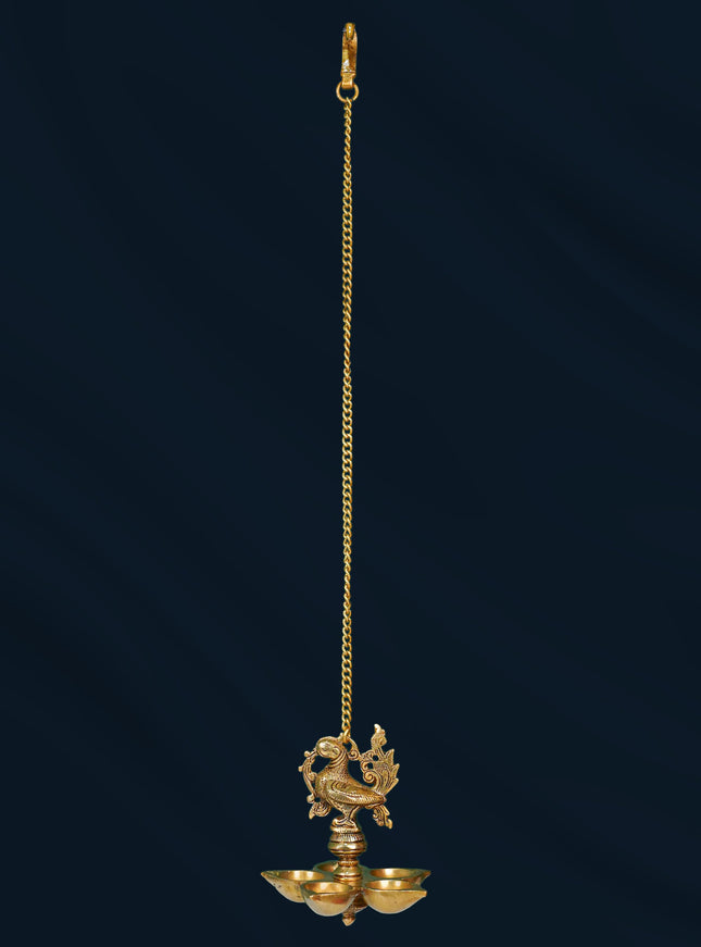 Brass Hanging Annapakshi Five-Face Diya - WL0057