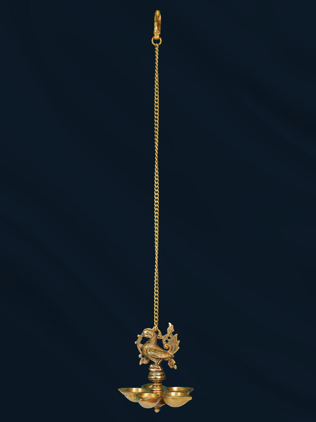 Brass Hanging Annapakshi Five-Face Diya - WL0057