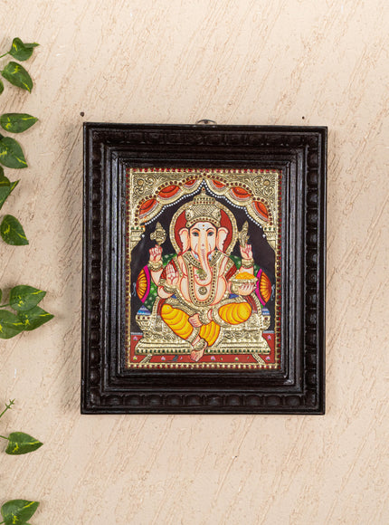 Tanjore Painting - Ganesha - Flat (Gold Foil) - 10x8 inch - WL2343