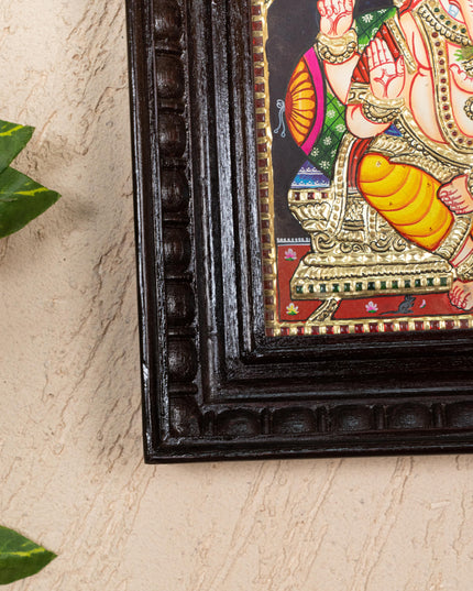 Tanjore Painting - Ganesha - Flat (Gold Foil) - 10x8 inch - WL2343
