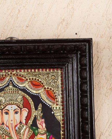 Tanjore Painting - Ganesha - Flat (Gold Foil) - 10x8 inch - WL2343