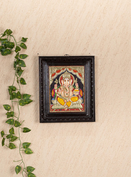 Tanjore Painting - Ganesha - Flat (Gold Foil) - 10x8 inch - WL2343