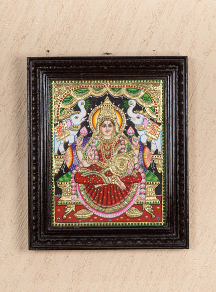 Tanjore Painting - Gajalakshmi - Flat (Gold Foil) - 15x12 inch - WL2452