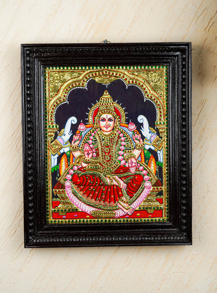 Tanjore Painting - Gajalakshmi - Flat (Gold Foil) - 15x12 inch - WL2452