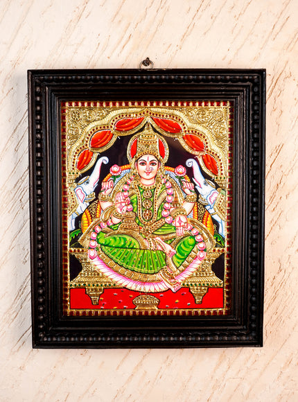 Tanjore Painting - Gajalakshmi - Flat (Gold Foil) - 15x12 inch - WL2452