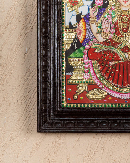Tanjore Painting - Gajalakshmi - Flat (Gold Foil) - 15x12 inch - WL2452