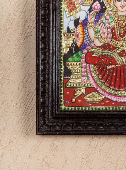 Tanjore Painting - Gajalakshmi - Flat (Gold Foil) - 15x12 inch - WL2452