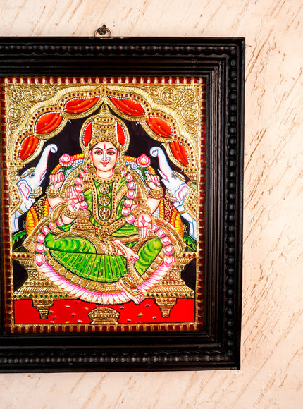 Tanjore Painting - Gajalakshmi - Flat (Gold Foil) - 15x12 inch - WL2452
