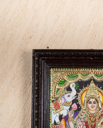 Tanjore Painting - Gajalakshmi - Flat (Gold Foil) - 15x12 inch - WL2452