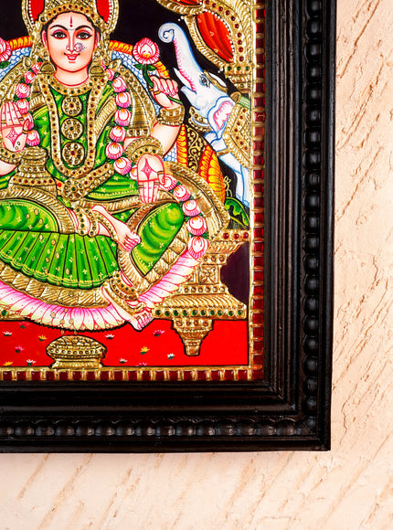 Tanjore Painting - Gajalakshmi - Flat (Gold Foil) - 15x12 inch - WL2452