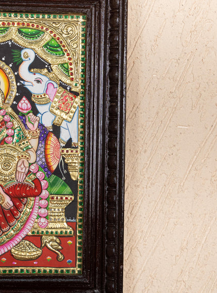 Tanjore Painting - Gajalakshmi - Flat (Gold Foil) - 15x12 inch - WL2452