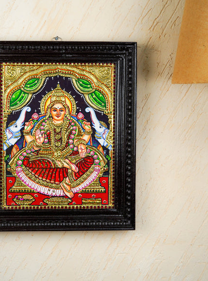 Tanjore Painting - Gajalakshmi - Flat (Gold Foil) - 15x12 inch - WL2452