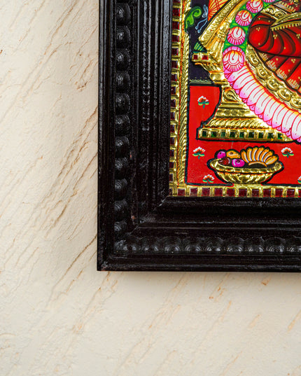 Tanjore Painting - Gajalakshmi - Flat (Gold Foil) - 15x12 inch - WL2452