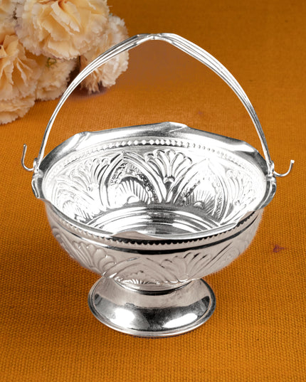 German Silver Pooja Basket - WL3571