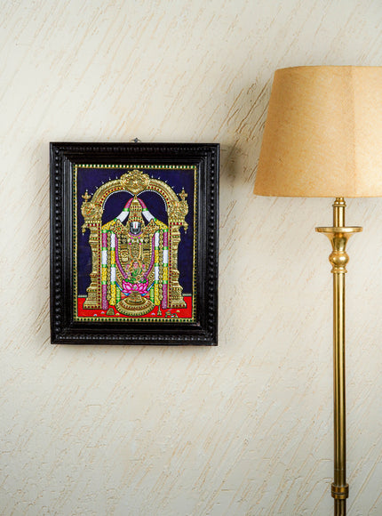 Tanjore Painting - Tirupathi Balaji - Flat (Gold Foil) - 15x12 inch - WL3970