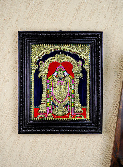 Tanjore Painting - Tirupathi Balaji - Flat (Gold Foil) - 15x12 inch - WL3970