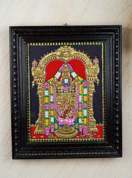 Tanjore Painting - Tirupathi Balaji - Flat (Gold Foil) - 15x12 inch - WL3970